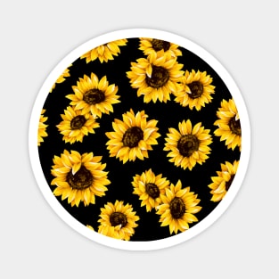 Sun flowers floral pattern - yellow flower Magnet